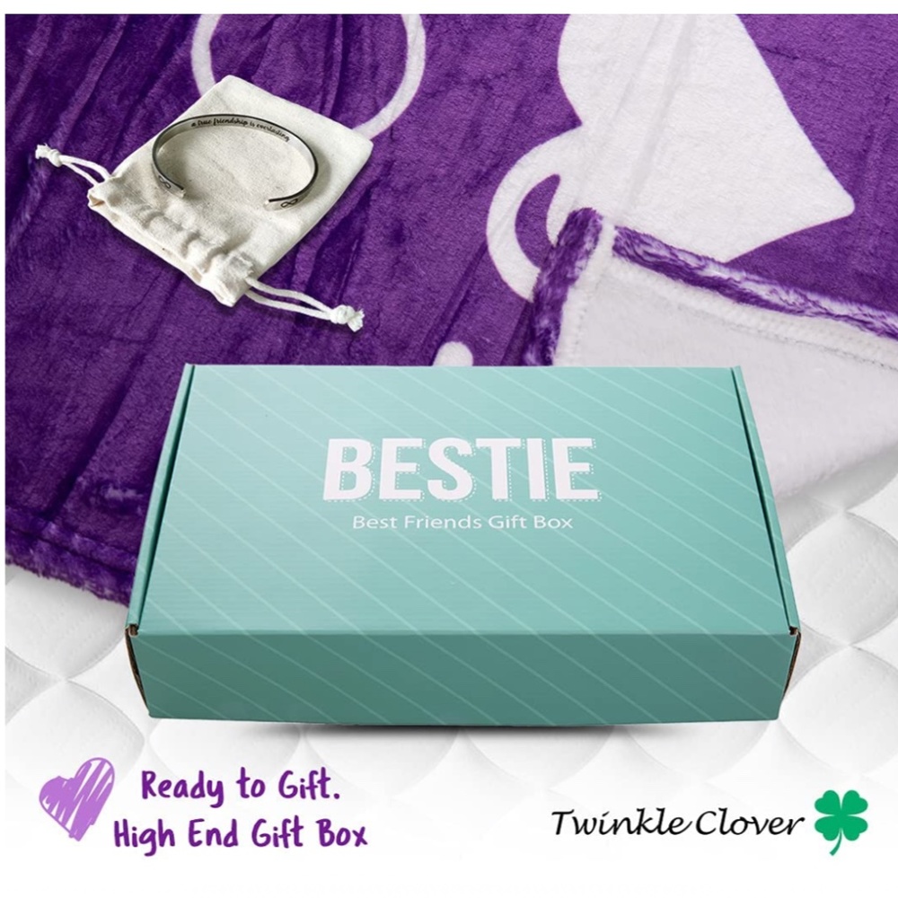 - NEW Bestie Ultra Soft Blanket Bundle with Friendship Bracelet - - Picture 2 of 8